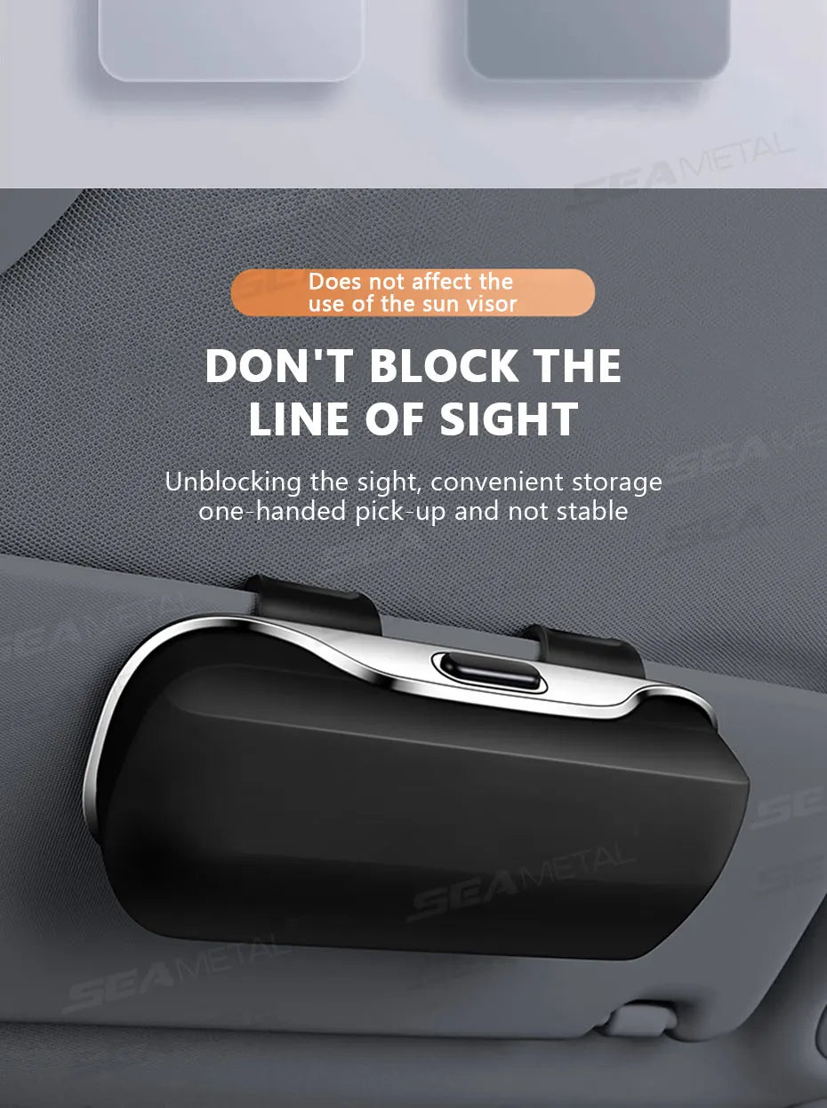 Car Glasses Box Portable Press Switch Sunglasses Holder Support Driver Goggle Case Car Sun Visor Eyeglasses Storage Box