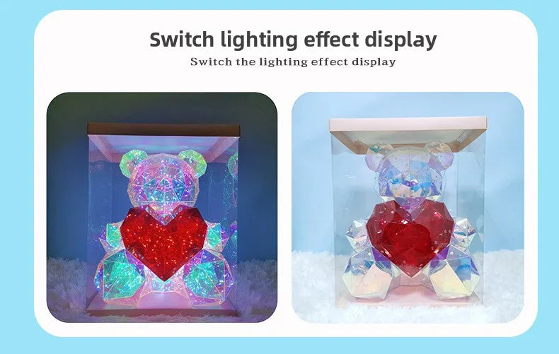 LED Glowing Bear Gift - Birthday, Valentine's & Mother's Day Present for Women, Premium Keepsake