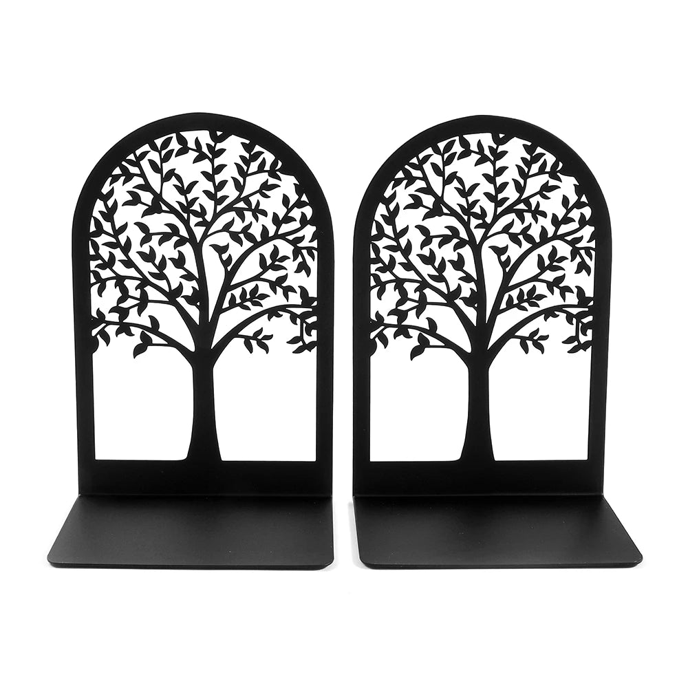 Black Tree of Life Desktop Book Ends Office Desktop Home Bookend Gift for Book Loves Office Desktop Iron Book rack