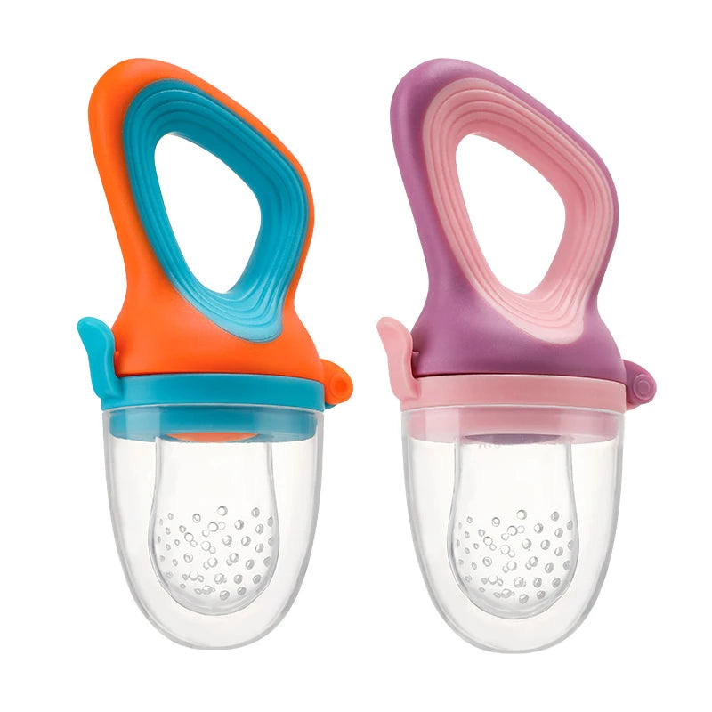 Infant Baby Food Fruit & Vegetable Pacifier, Baby Feeder with Medium Mesh Bag Food Grade Liquid Silicone Yummy Nourishment Feeding