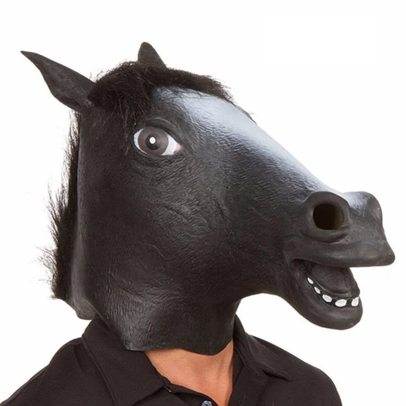 Horse Head Mask Cosplay Costume Party Funny Halloween Horse Head Mask Headgear