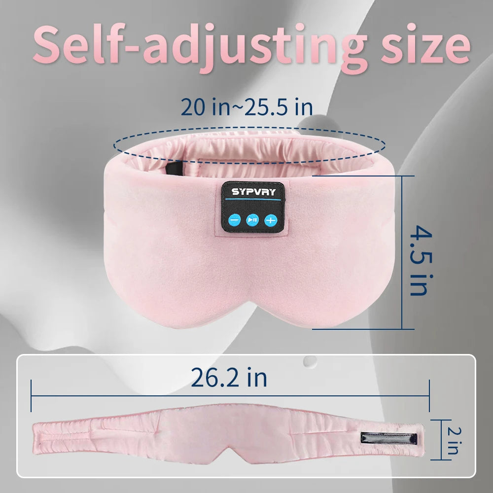 Sleeping Headphones Bluetooth Eye Mask for Women Men, Wireless Music Blackout Masks for Side Sleepers Insomnia Travel Gift