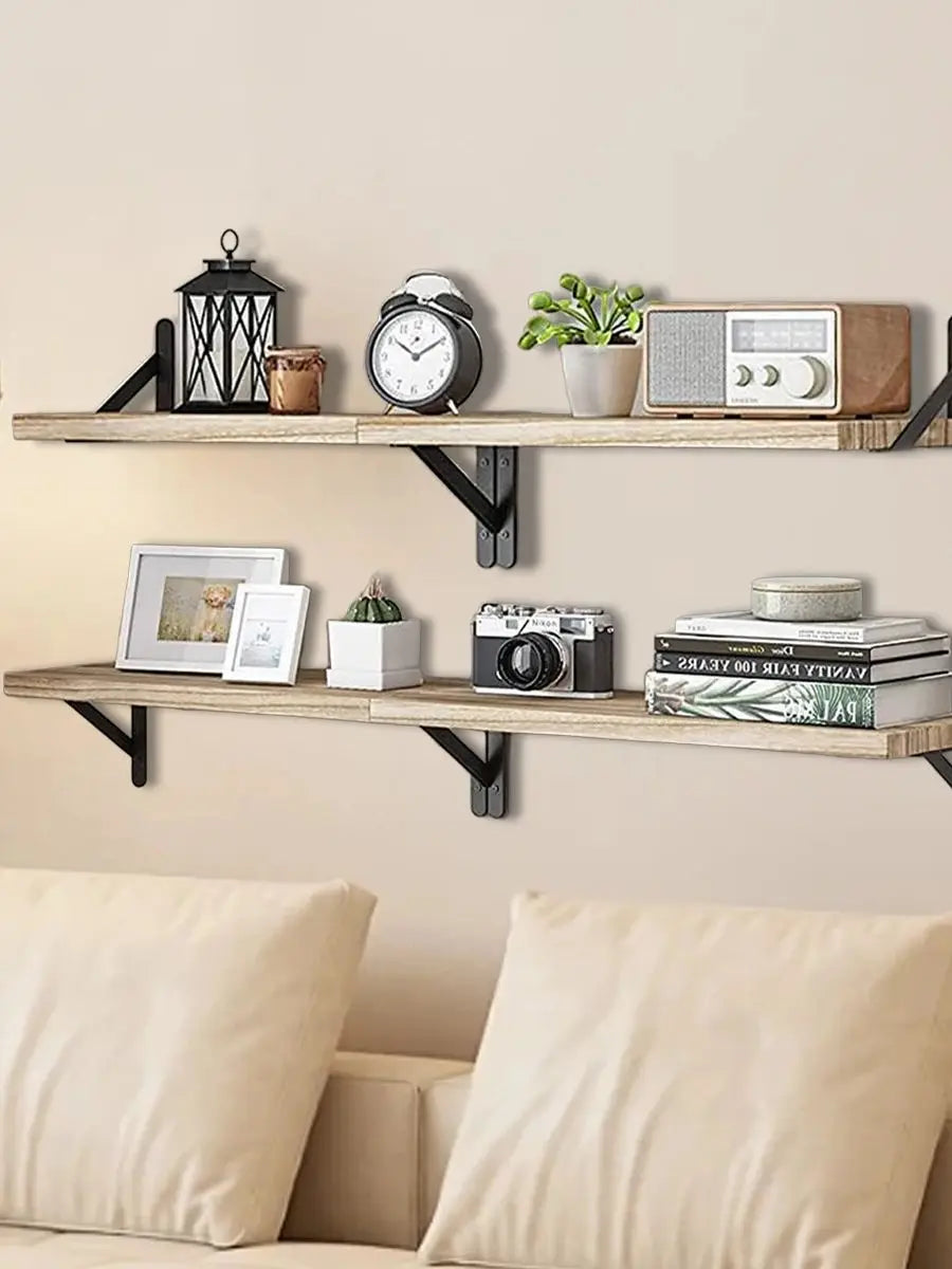 Floating Shelves for Wall,Bookshelves,Wall Mounted Wood Shelf for Living Room, Bathroom, Bedroom, Kitchen, Home Decor