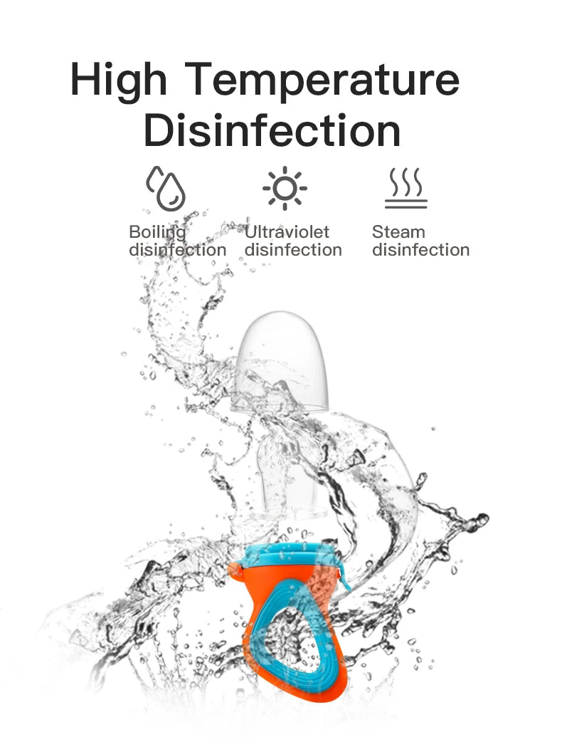 Infant Baby Food Fruit & Vegetable Pacifier, Baby Feeder with Medium Mesh Bag Food Grade Liquid Silicone Yummy Nourishment Feeding