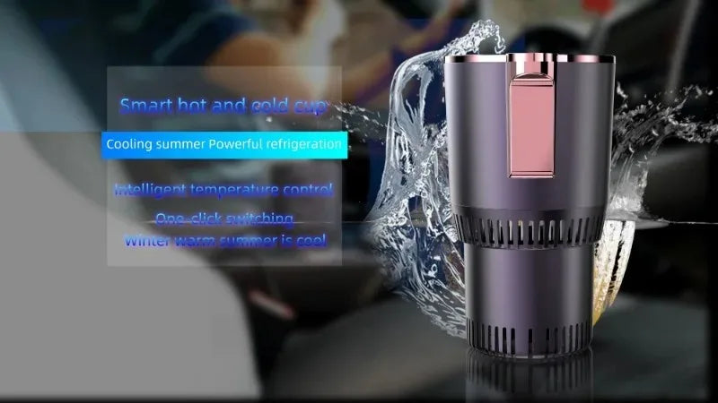 2-in-1 Car Cup Holder Cooler Warmer 12V Smart Temperature Control Rapid Heating/Cooling Mug For Travel/Office/Home