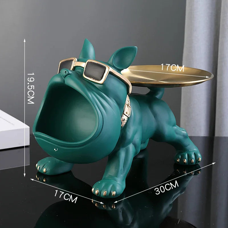 Home Decor Bulldog Figurine Dog Statue Storage Box Animal Ornament Resin Craft Art Sculpture Figurine Home Puppy Sculpture 30cm