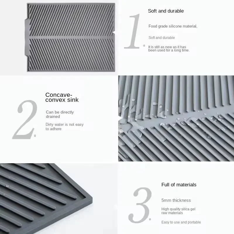Silicone Drain Pad Drying Mat Pots Dish Drain Mat For Kitchen Tableware Non-slip Mats Anti-scald Coaster Kitchen Utensils