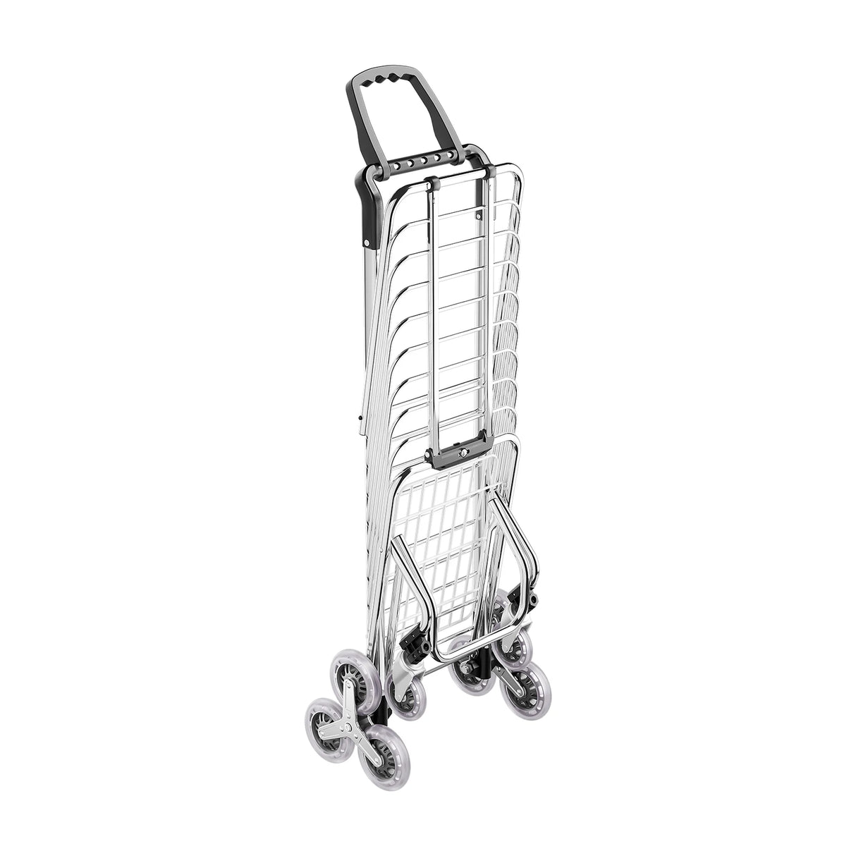Foldable Shopping Cart with Wheels, 40kg Capacity Portable Grocery Trolley for Supermarket Market Travel Stair Climbing