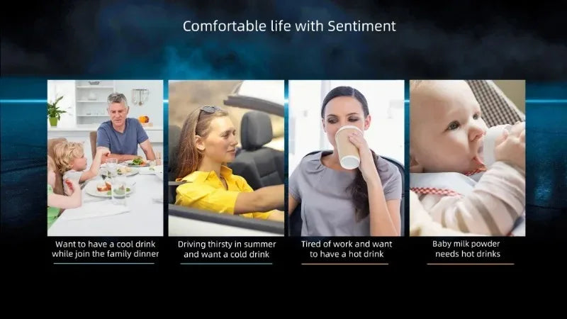 2-in-1 Car Cup Holder Cooler Warmer 12V Smart Temperature Control Rapid Heating/Cooling Mug For Travel/Office/Home