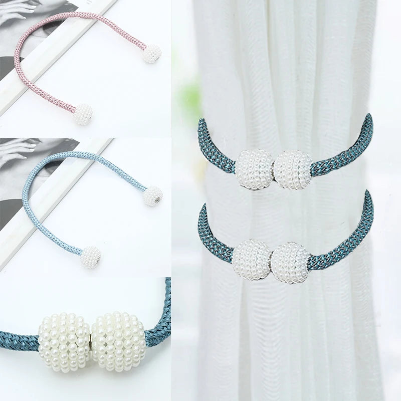 1Pc Magnets Curtains Clamps Curtain Holder Pompom Tieback Magnetic Clips Hanging Balls Tie Back Home Decor Curtain Accessories