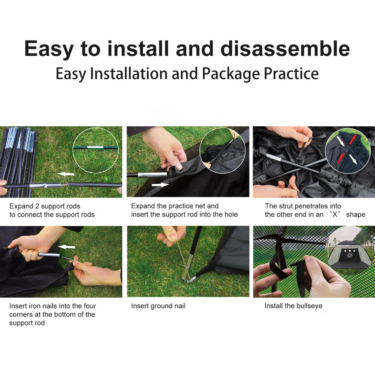 Golf Practice Tent Net 10x7ft Practice Net With Triturf Mat Golf Hitting Aid For Backyard Home Sports Equipment Chipping Swing