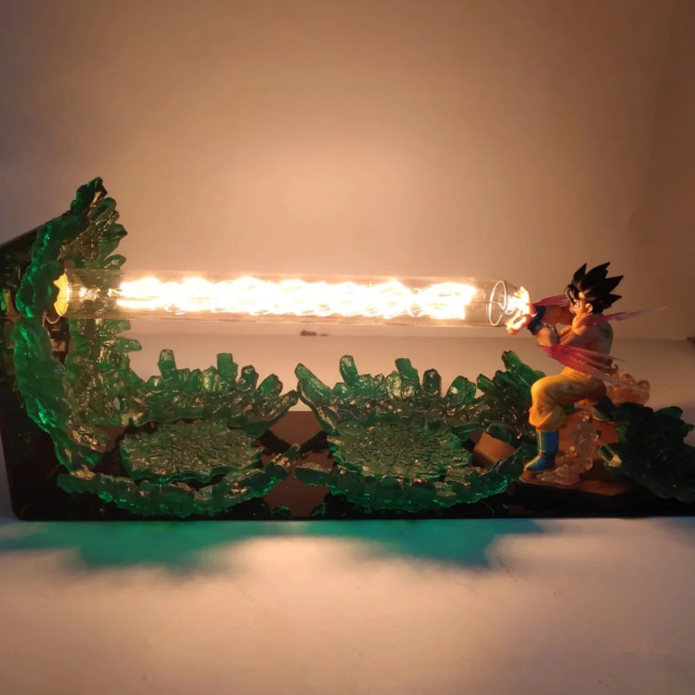 Dragon Ball Anime Son Goku KaMeHaMeHa Lamp Led Bulb Action Figures Model Figurine Figure & Base & Lamp DIY Decoration Collection