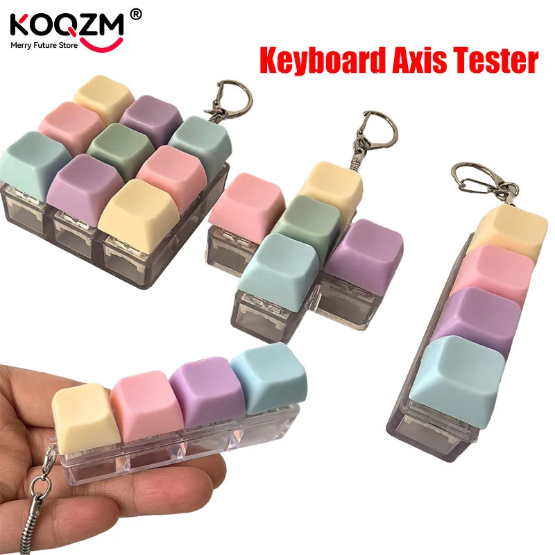 1/4/5/9 Keyboard Fidget Keychain, Keyboard Fidget Decompression Toy, Mechanical Keyboard Fidget Clicker, Stress Relief Button