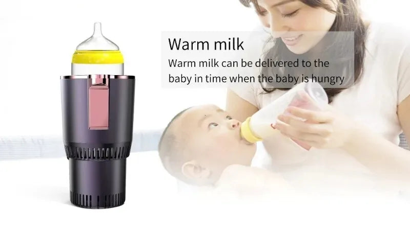 2-in-1 Car Cup Holder Cooler Warmer 12V Smart Temperature Control Rapid Heating/Cooling Mug For Travel/Office/Home