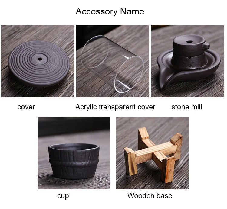 Retro Time Runs Back Flow Incense Stove Creative Home Decoration Grinding Plate Waterfall Crafts Odor Removal Aromatherapy Stove