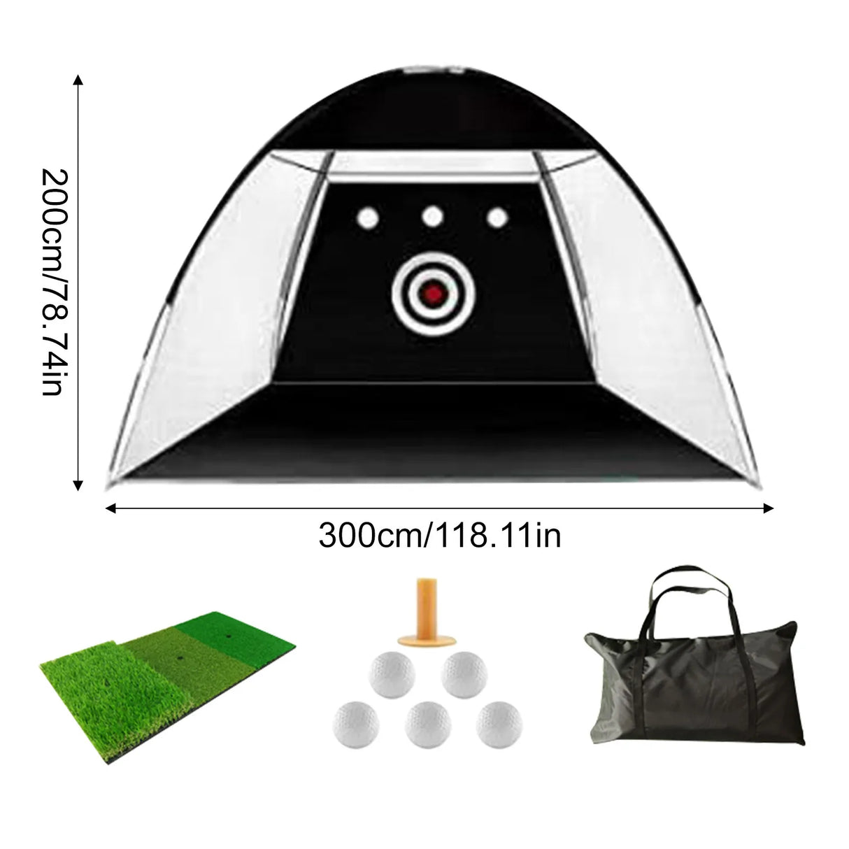 Golf Practice Tent Net 10x7ft Practice Net With Triturf Mat Golf Hitting Aid For Backyard Home Sports Equipment Chipping Swing