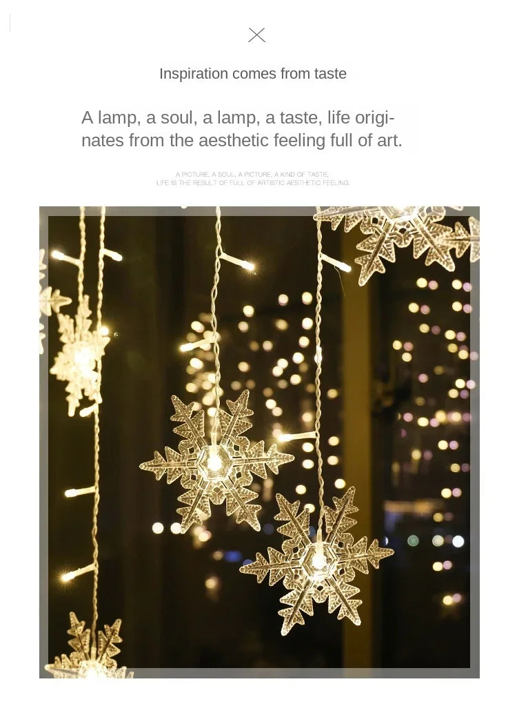 Solar Snowflake Lights Outdoor for Xmas Garden Patio Party Home Holiday New Year Celebration Decor