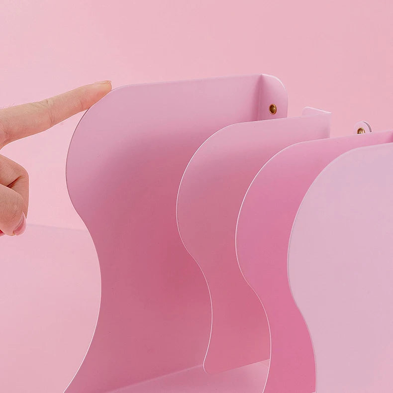 Adjustable Metal Bookends Desk Book Storage Stretch Book Holder With Pen Holder Office Supplies For Desktop Organization