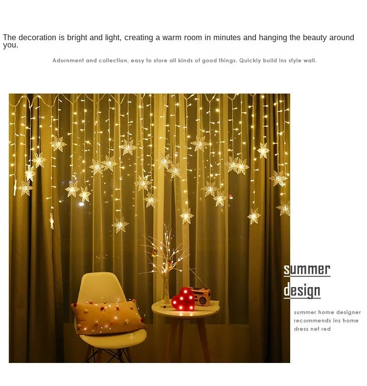 Solar Snowflake Lights Outdoor for Xmas Garden Patio Party Home Holiday New Year Celebration Decor