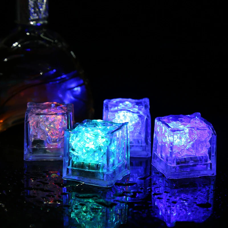 6/12PCS Kids Bath Toy Simulation Ice Cube Liquid Water Sensor Reusable Glowing Flashing Ice Cube for Bathtub, Swimming Pool