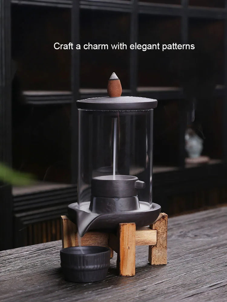 Retro Time Runs Back Flow Incense Stove Creative Home Decoration Grinding Plate Waterfall Crafts Odor Removal Aromatherapy Stove
