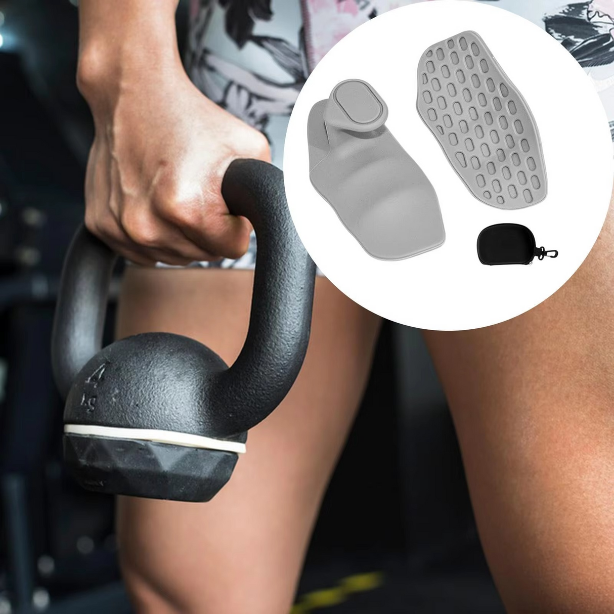 Weight Lifting Grips Hand Protection Sturdy Gym Grips Fingerless for Crosstraining Sports Fitness Bodybuilding Equipment (2Pcs)