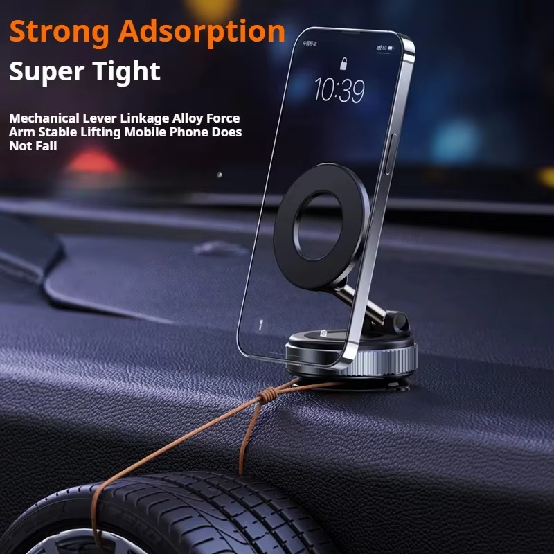 Car Mount Electric Vacuum Magnetic Holder Foldable Strong Suction Stand For Cell Phone For iphone 12 13 14 15 16 Live Streaming