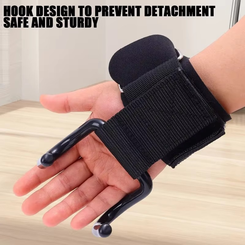 Weight Lifting Hook Grips with Wrist Wraps