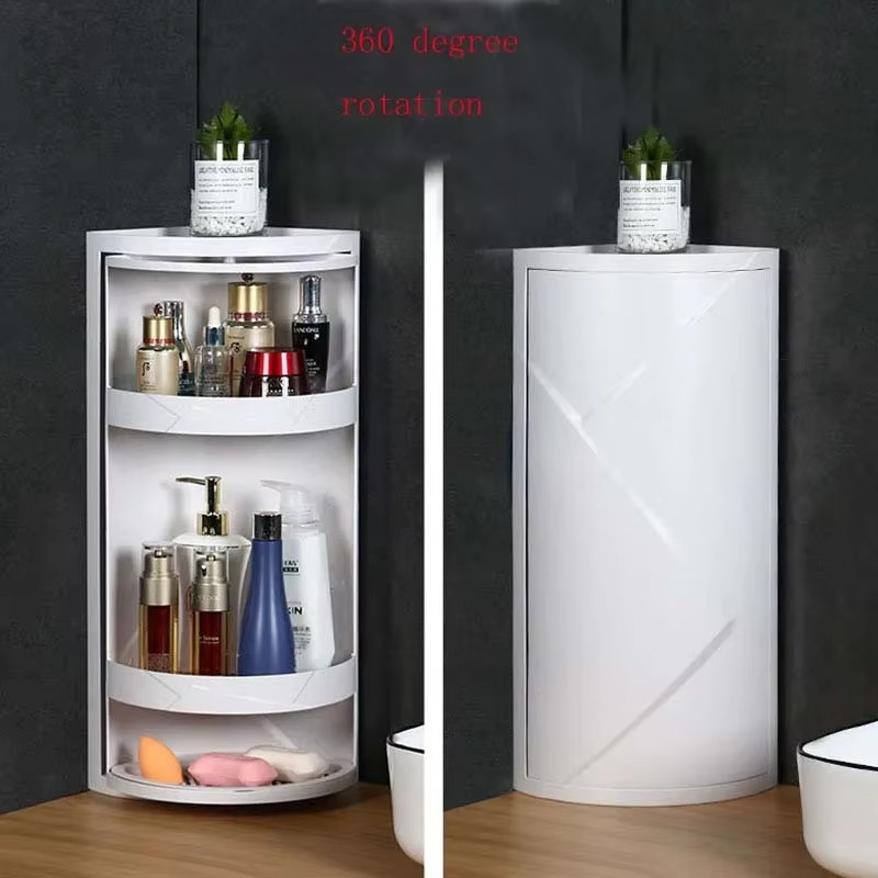 Bathroom Corner Storage Rack Kitchen Bathroom Rotary Storage Rack Washing Table Triangle Arrangement Rack