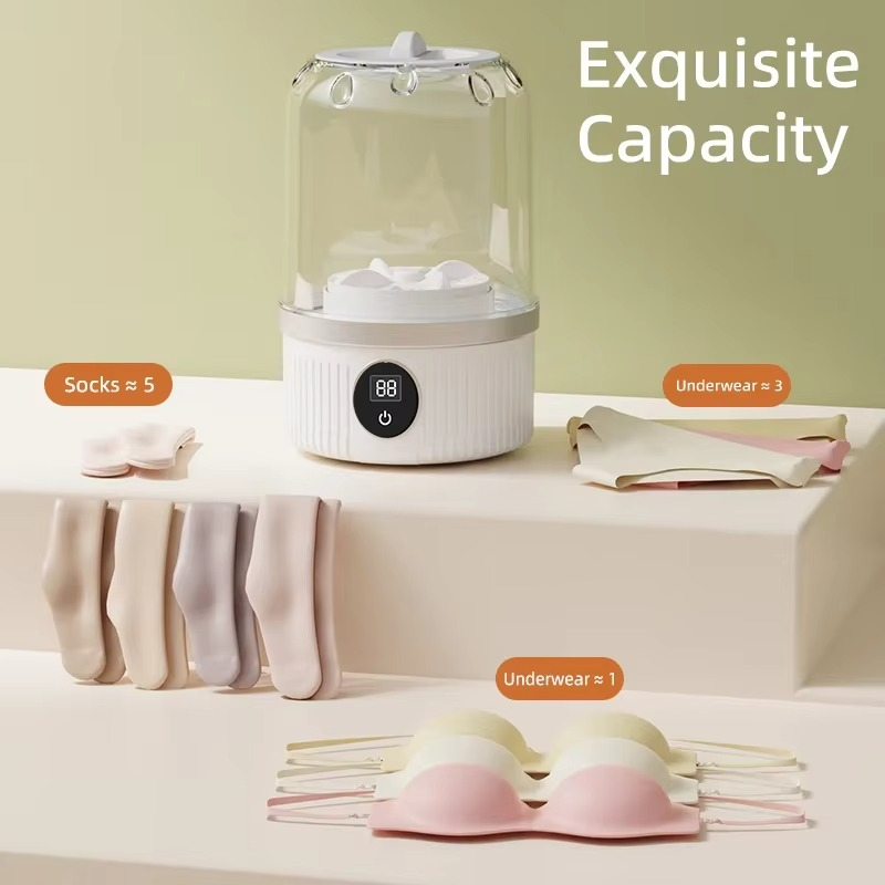 Wireless washing machine portable underwear cleaner 1L mini Socks Washing Machine Dehydratable Laundry Bucket
