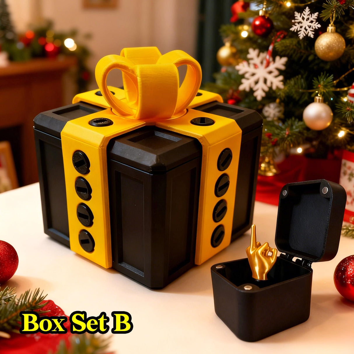 The Annoying Present with Middle Finger in A Box Gift Box with Screws Prank Surprise Pop-Up Novelty Funny Gifts for Adult Toys