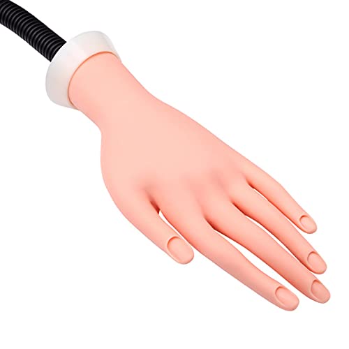 Nail Art Soft Practice Hand with Flexible Stand Desk Clamp, Beauties Factory Moveable Training Hand Trainer Practice Kit False Hands For Nail Design Practice Tool