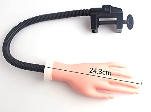 Nail Art Soft Practice Hand with Flexible Stand Desk Clamp, Beauties Factory Moveable Training Hand Trainer Practice Kit False Hands For Nail Design Practice Tool