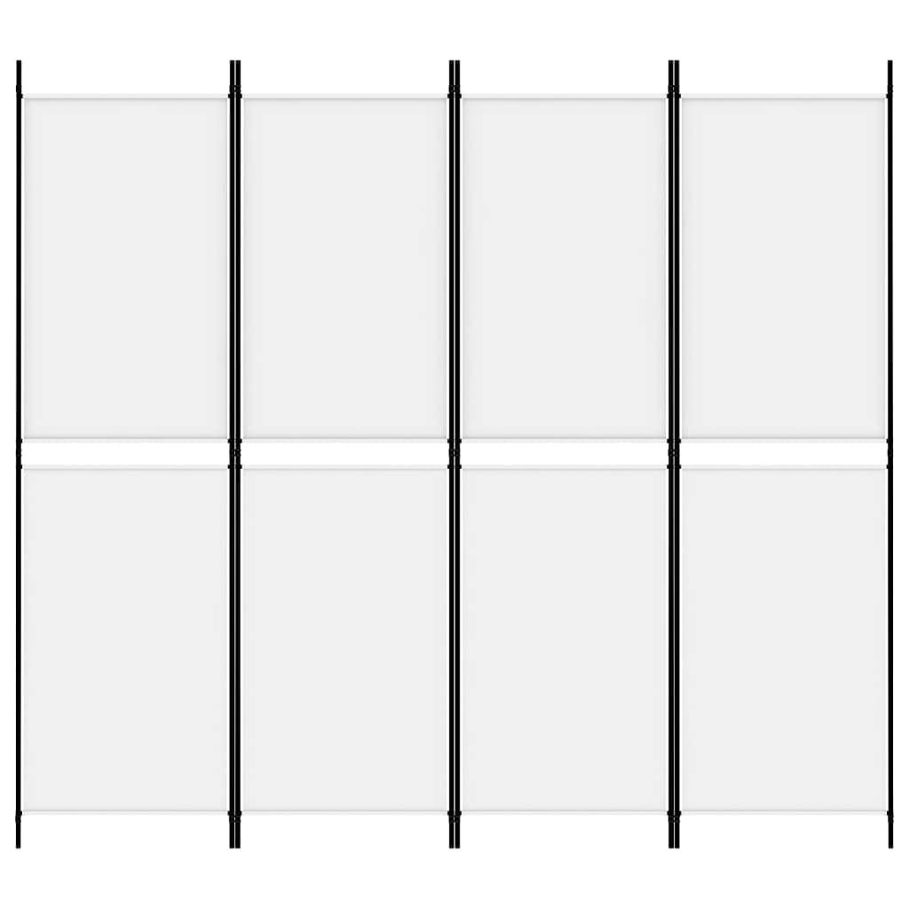 4-Panel Room Divider Living Room Bedroom Partition Privacy Protection Screen Room Separator Folding Dressing Wall White Fabric