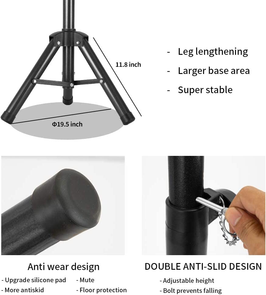 Wig Stand Tripod Mannequin Head Stand Heavy Duty Wig Stand Tripod Cosmetology Mannequin Wig Stand for Styling(Black Tripod With Tray,Maximum Height 55 Inches,Mannequin Head Not Included)