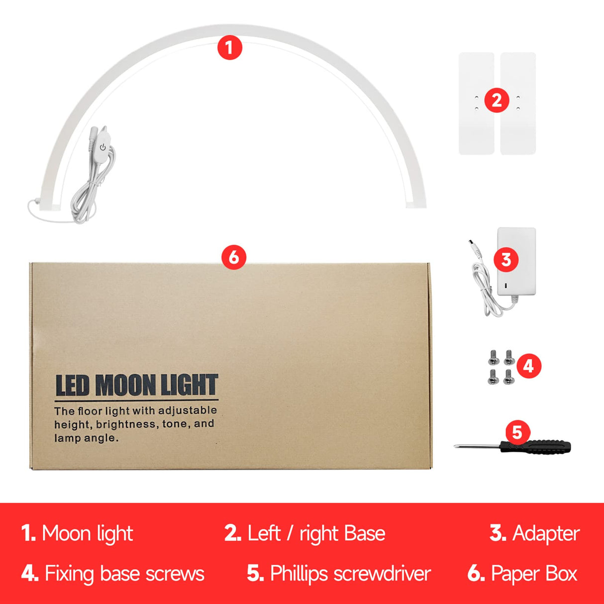 Lash Light for Eyelash Extensions, Desk Lash Lamp, Portable Half Moon Desk Lamp, 3000-6000K Led Nail Desk Lamp for Tattoo Artists, Beauty, Eyebrows,White