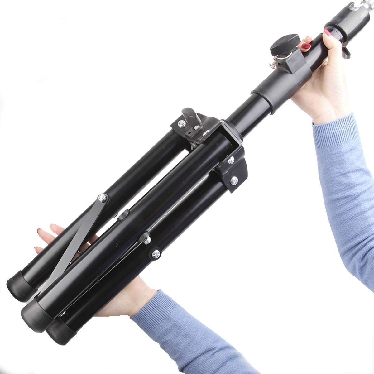 Wig Stand Tripod Mannequin Head Stand Heavy Duty Wig Stand Tripod Cosmetology Mannequin Wig Stand for Styling(Black Tripod With Tray,Maximum Height 55 Inches,Mannequin Head Not Included)