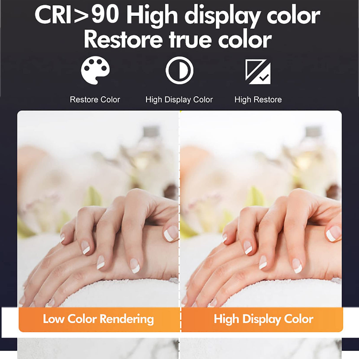 Lash Light for Eyelash Extensions, Desk Lash Lamp, Portable Half Moon Desk Lamp, 3000-6000K Led Nail Desk Lamp for Tattoo Artists, Beauty, Eyebrows,White