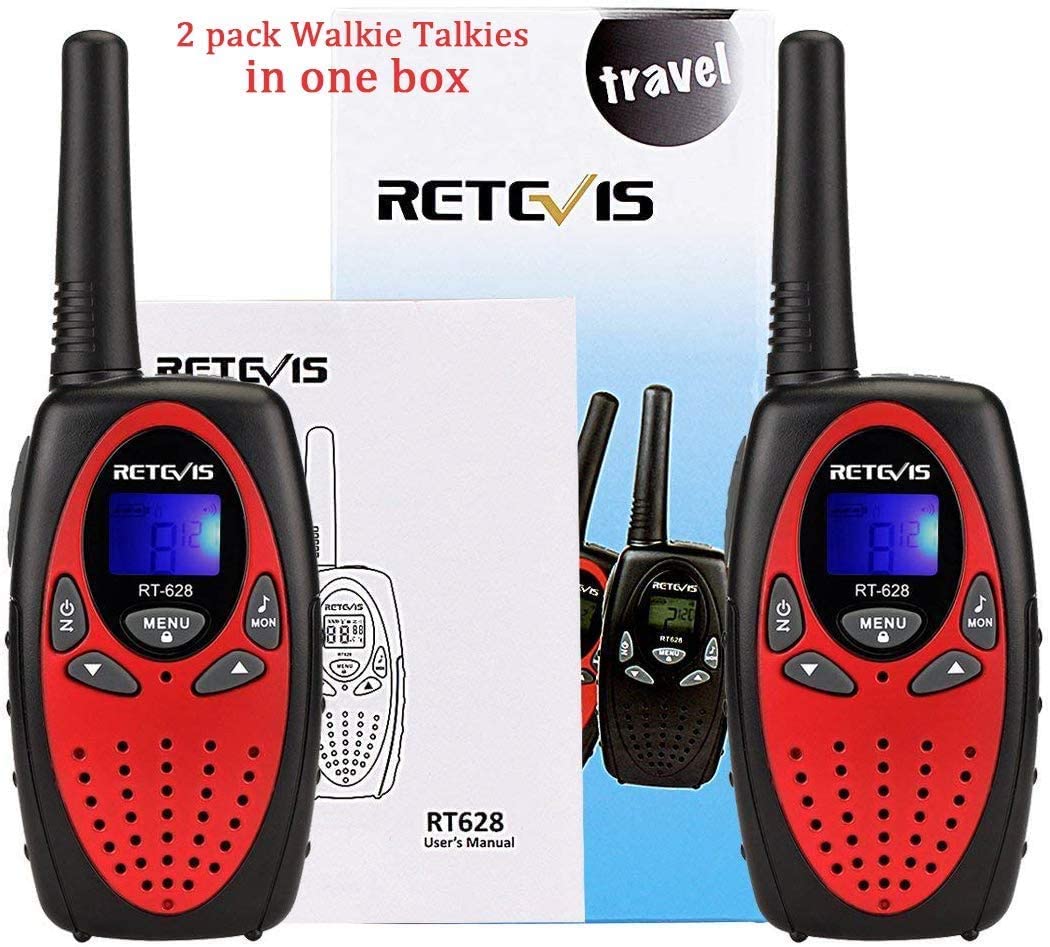 Retevis RT628 Kids Walkie Talkies 8 Channel FRS Toy for Kids Uhf FRS 2 Way Radio Toy(Red, 2 Pack)
