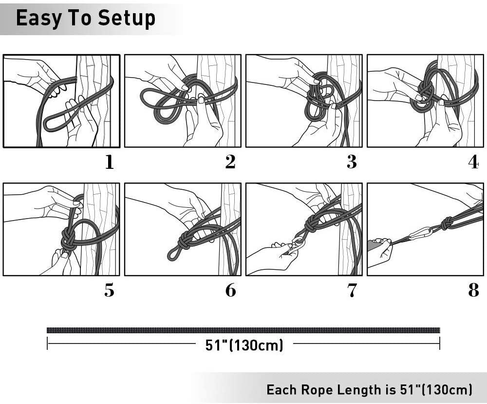 Road Hammock Single Camping Portable Parachute Hammock for Outdoor Hiking Travel Backpacking - 210D Nylon Taffeta Hammock Swing - Support 400lbs - 660lbs Ropes Carabiners Included