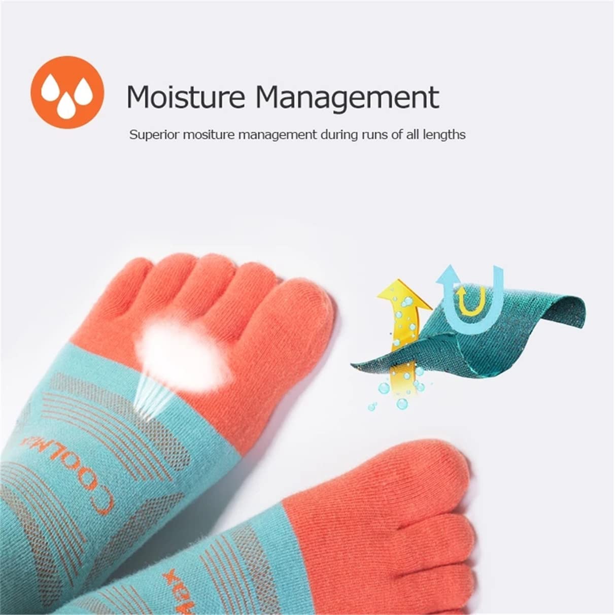 3 Pairs Five Finger Toe Socks Running Anti-Blister Sweat Wicking Quick-dry Breathable Sport Socks Crew Socks