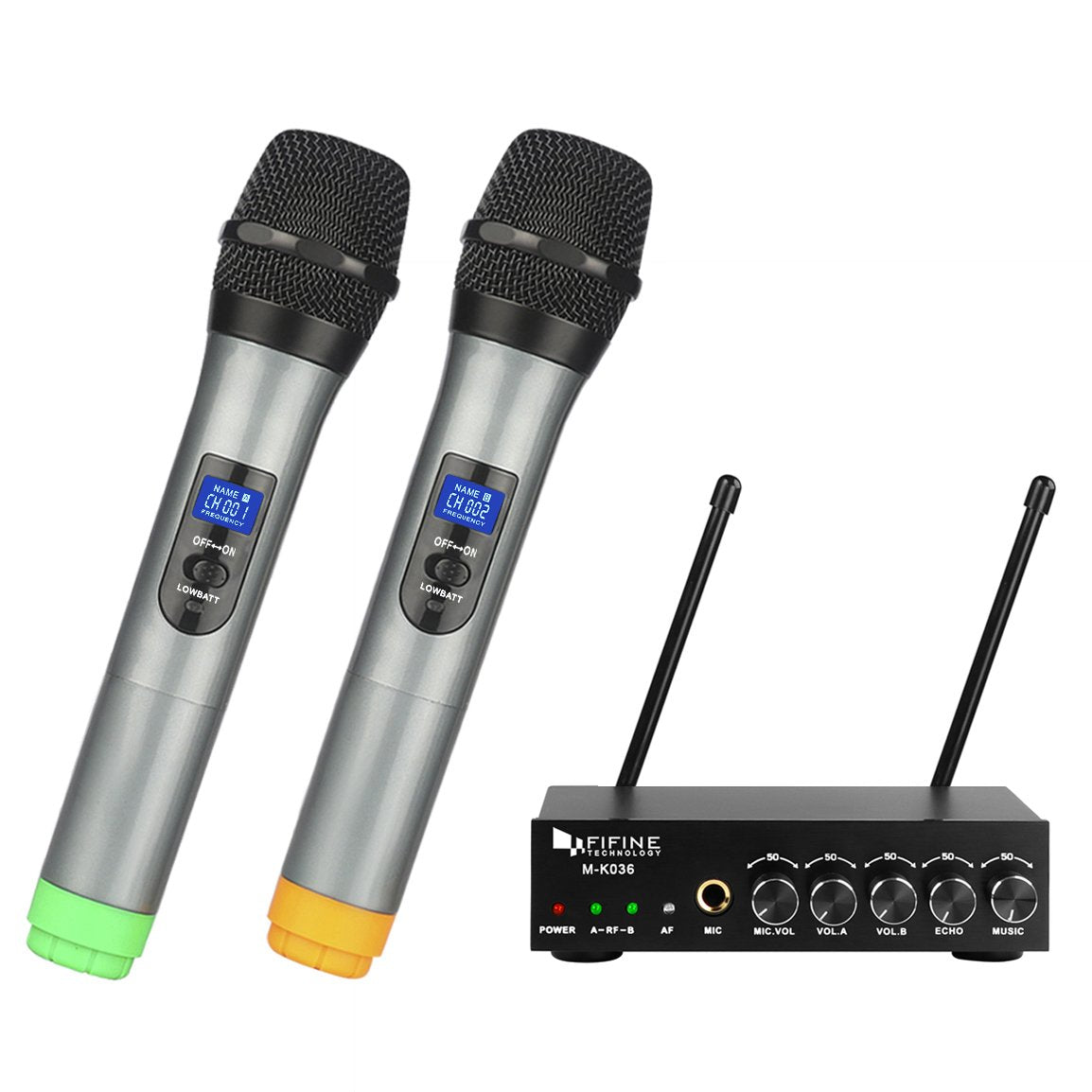 Dual Channel Wireless Handheld Microphone, Easytouse Karaoke Wireles