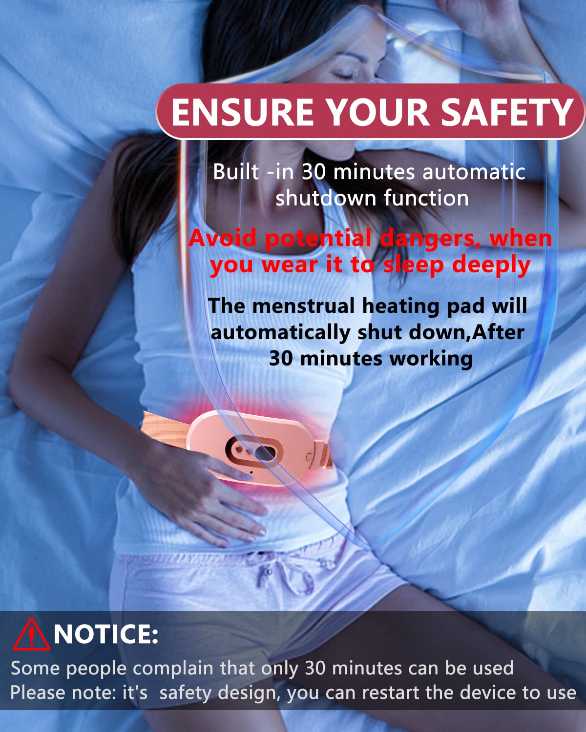 Heating Pads for Cramps-Electric Cordless Menstrual Heating Pad,Portable Pink Period Cramp Simulator Machine,Best USB Battery Operated Heat Pads with Massager for First Period Lower Back Pain Relief