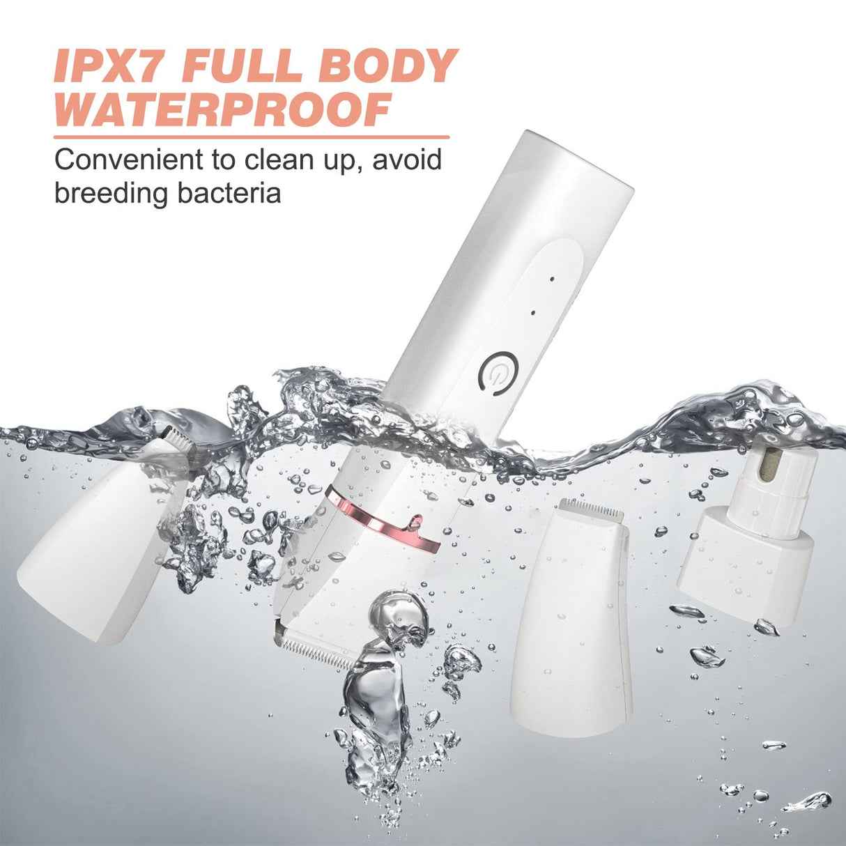 Dog Grooming Clippers kit, 4 in 1 Low Noise Pet Grooming Kit, Professional Dog Grooming Clippers, Rechargeable Cordless Dog Hair Clippers Dog Paw Trimmer Nail Grinder Trimmer for Small to Medium Pets Cat&Dog