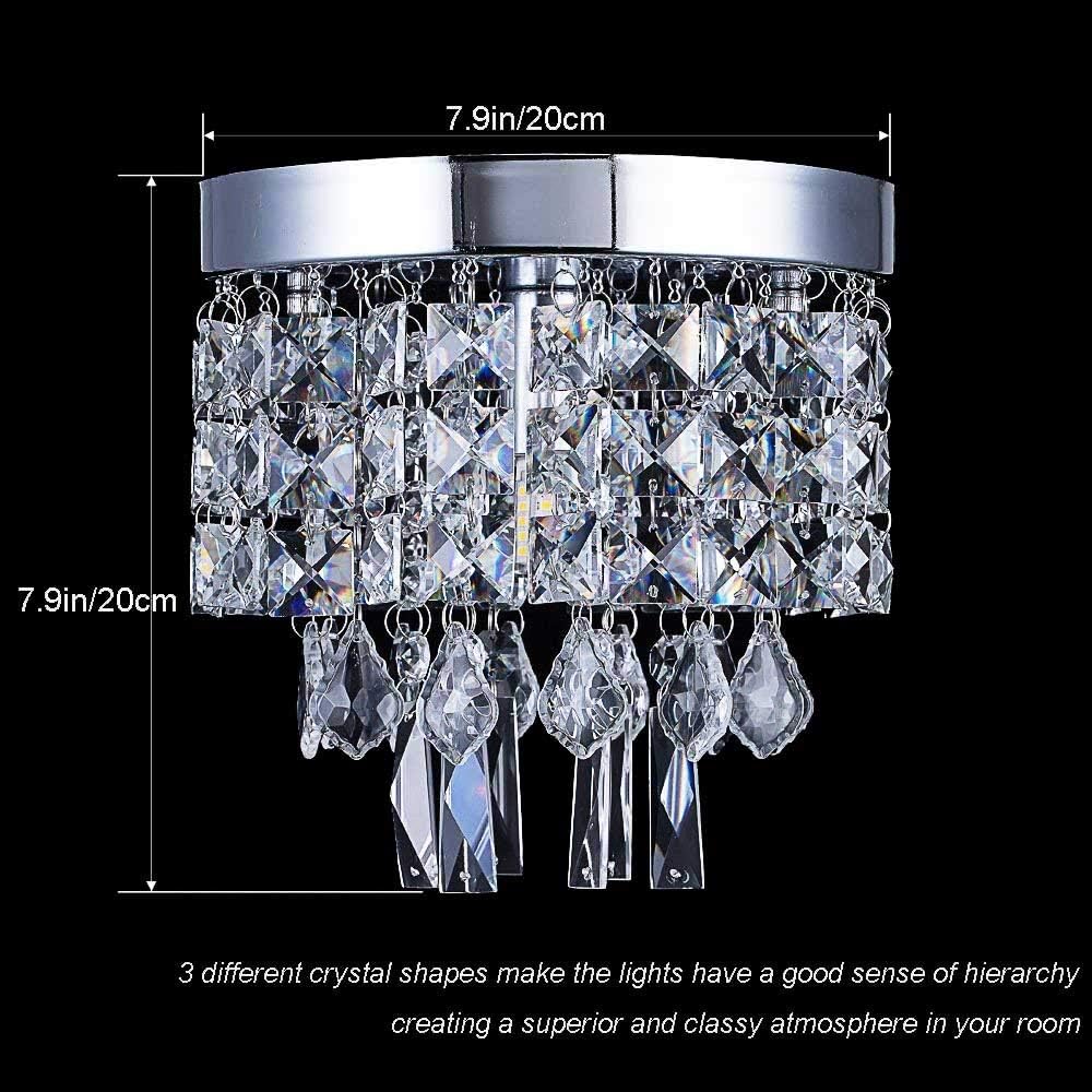 Crystal Chandelier,Chandeliers Ceiling Lights,Modern Chandelier Lighting Fixture that holds 3 E14 light for Bedroom,Living Room, Hallway,Bar