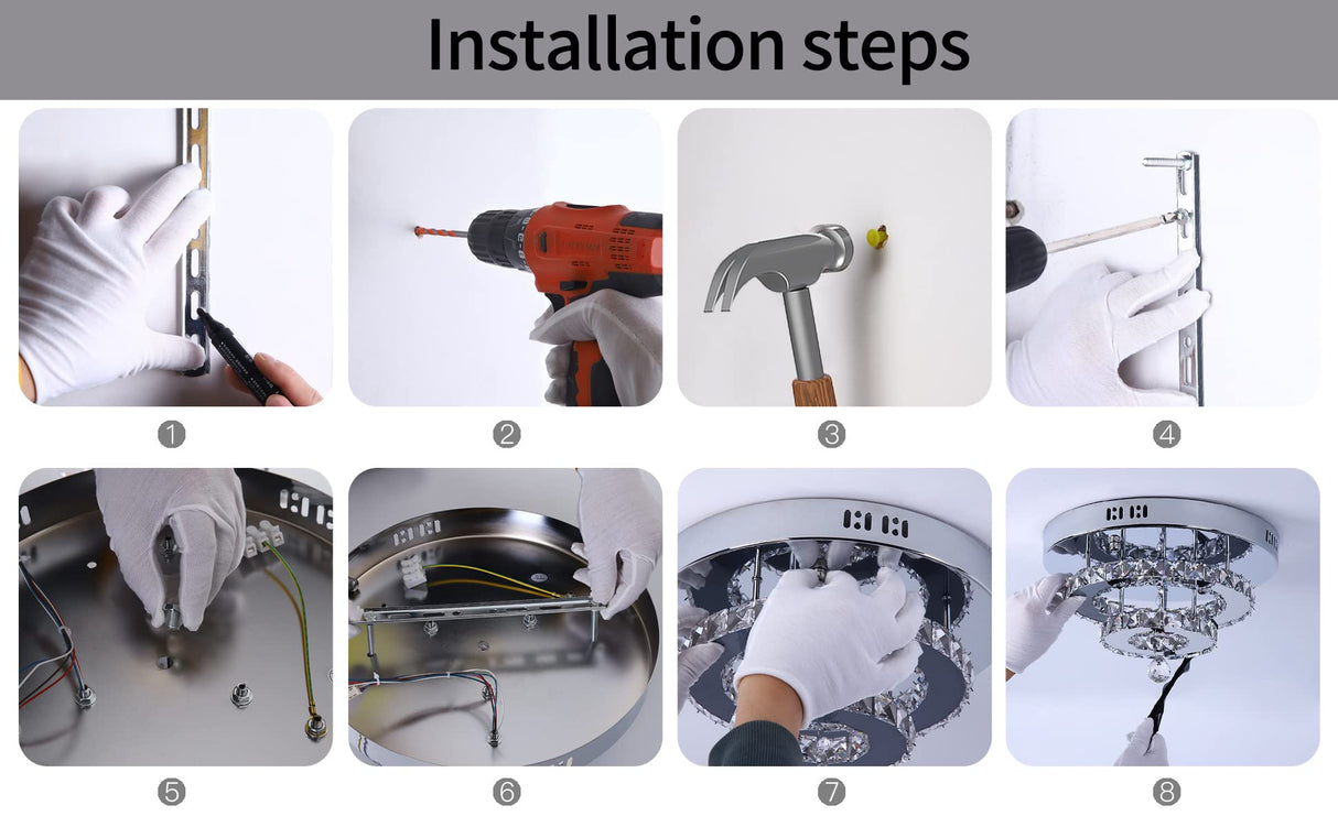 Crystal LED Ceiling Light, Ceiling Crystal Lamp Stainless Steel K9 Modern Flush Mount Lights Fixture 2 Layers Round Chandelier Ceiling Lamp for Dining Room Living Room Bedroom