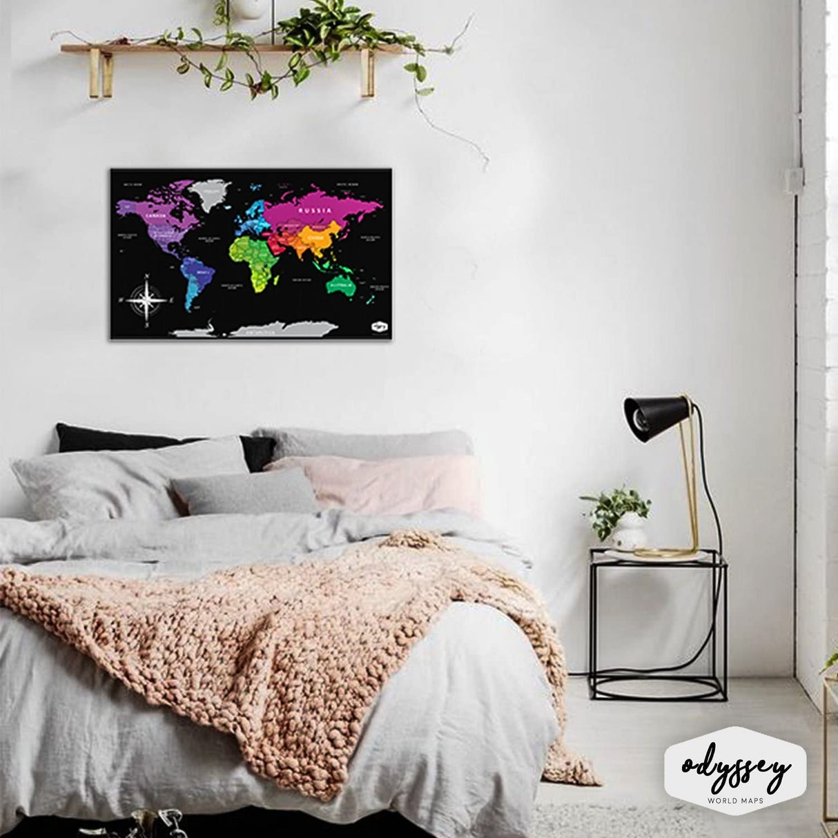 Large Premium Full Colour Scratch Off World Map