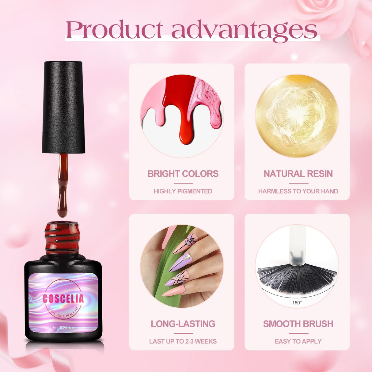 Gel Nail Polish Kit with U V Light, Gel Polish Starter Kit 10 Colors with 36W Nail Lamp and Base Top Gel Coat, Nail Design Kit Manicure Tools and Rhinestones, Decorations Nail Art DIY Set for Women