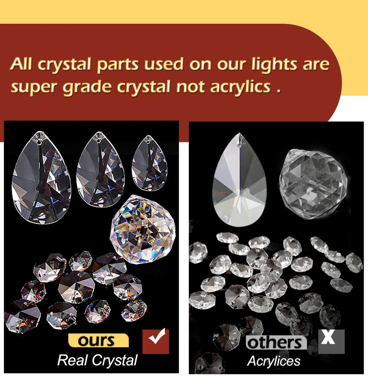 Ganeed Crystal Chandeliers,Vintage K9 Clear LED Ceiling Lighting,Edison Pendant Light Flush Mounted Fixture with 4 Light for Living Room Dinning Room Restaurant Porch Hallway (Black)