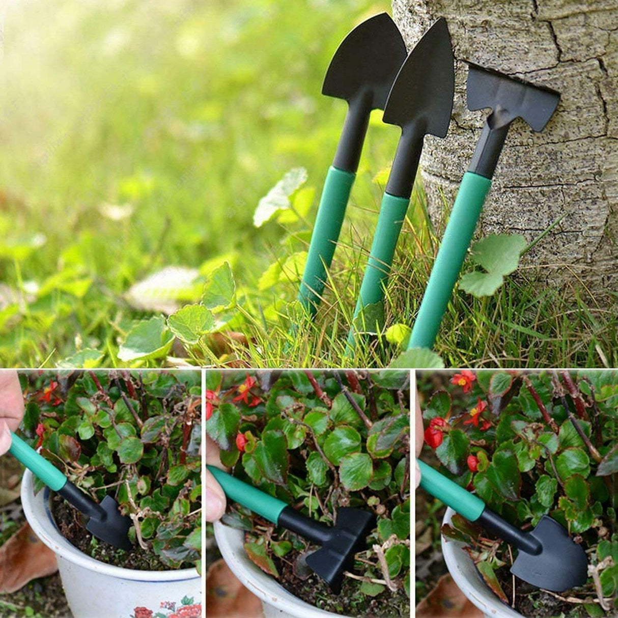 Garden Tools Set,10 Piece Gardening Gifts Stainless Stee Garden Tool Set with Storage case with Garden Trowel Pruners ,Rake, Shovel, Trowel, Sprayer, and More -Garden Gifts for Men & Women